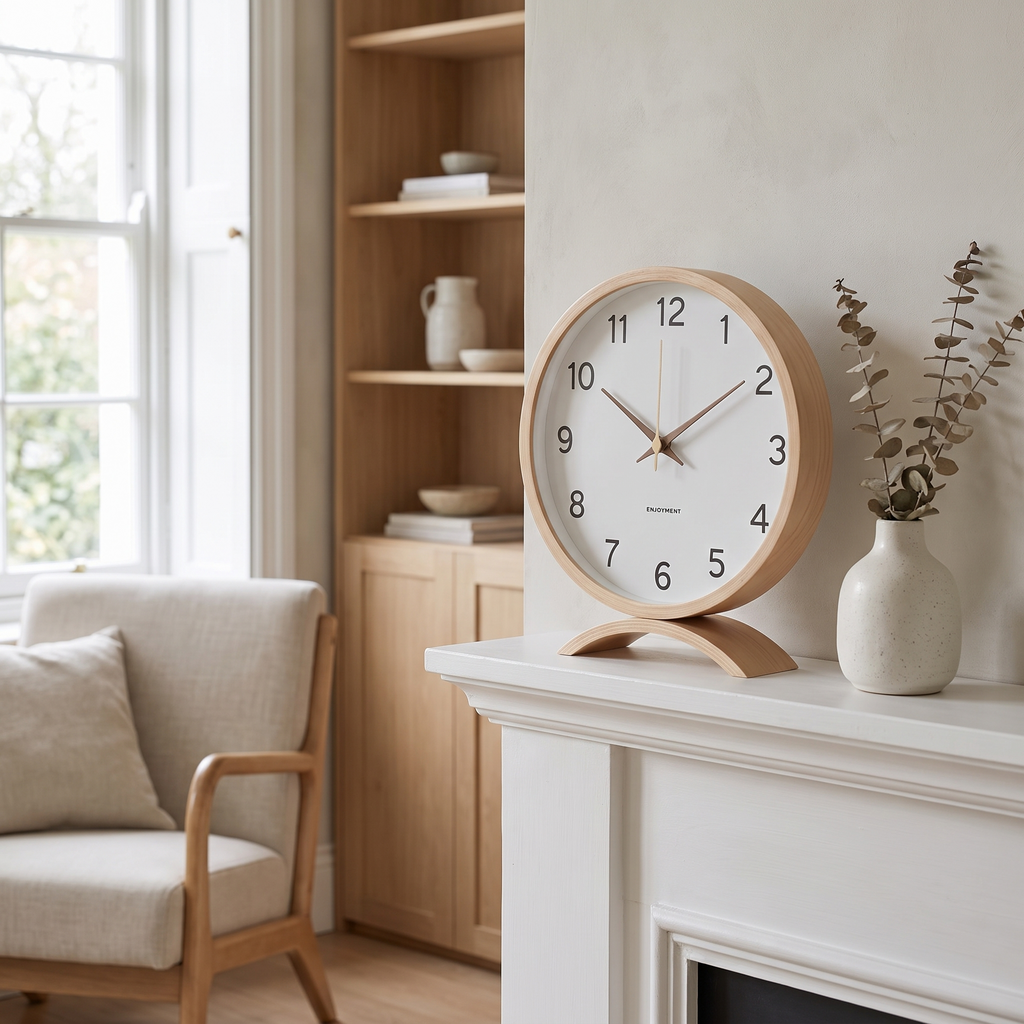 Freiburg Wooden Mantel Clock in a room