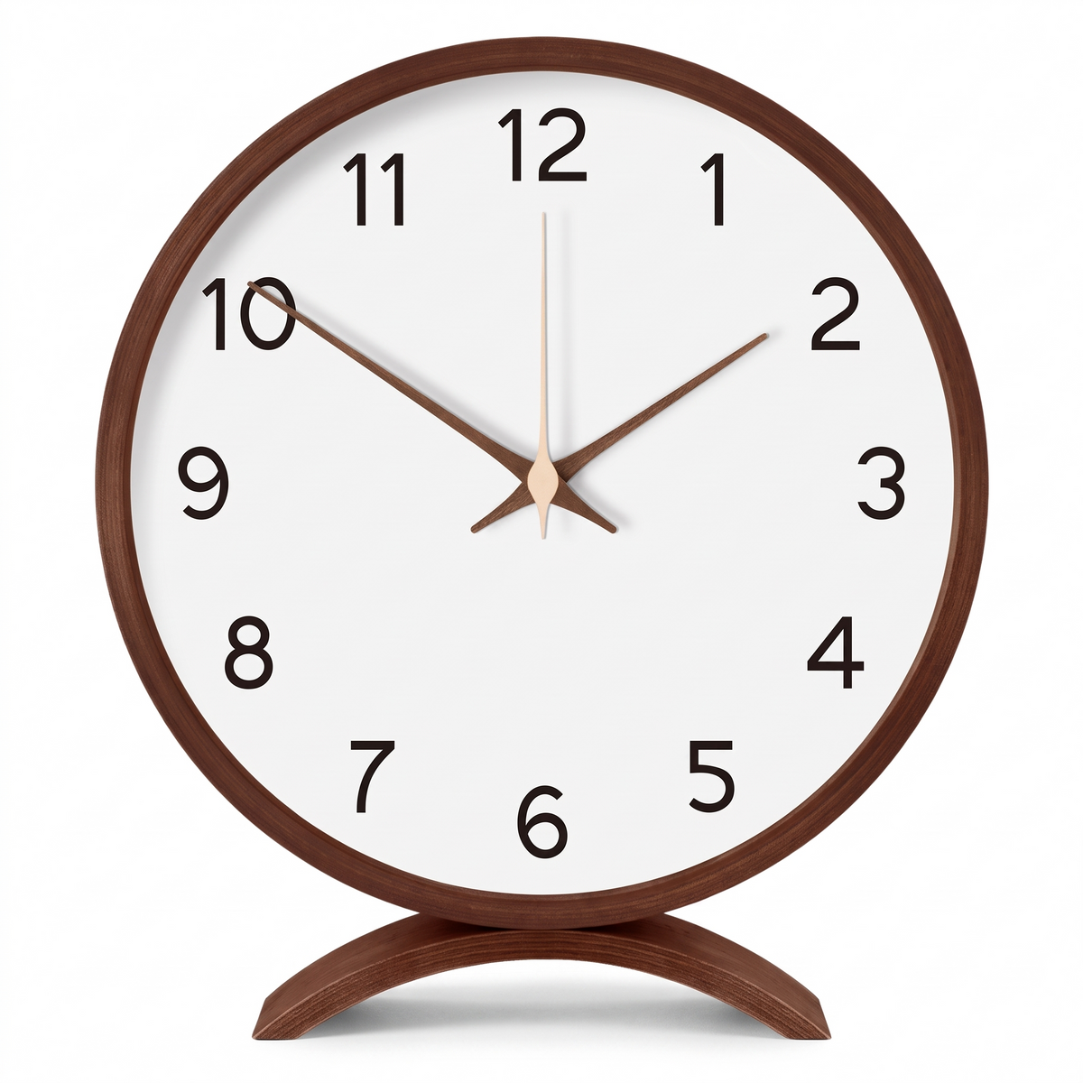 Freiburg Wooden Mantel Clock, Walnut, White Dial on white