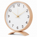 Freiburg Wooden Mantel Clock, Natural, White Dial on white
