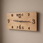 Wismar Rectangular Plank Wall Clock close up detail