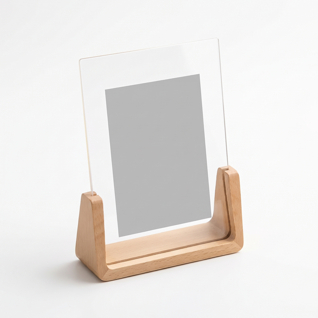 Halden Wooden U Photo Frame, Beech on white