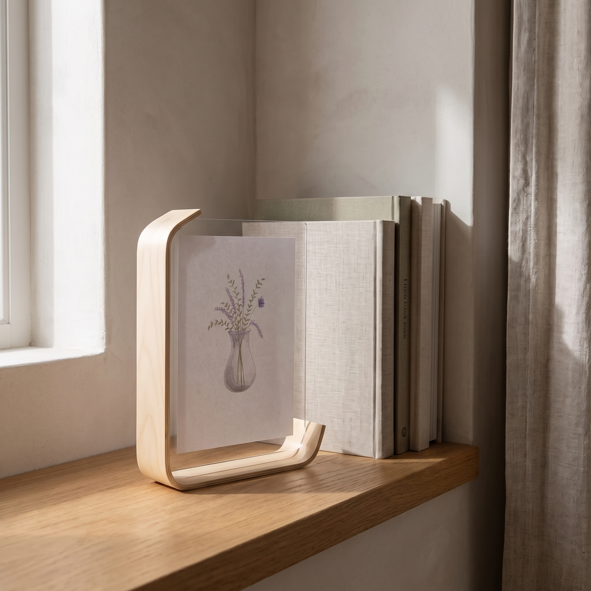Drammen Wooden L Stand Photo Frame in a room
