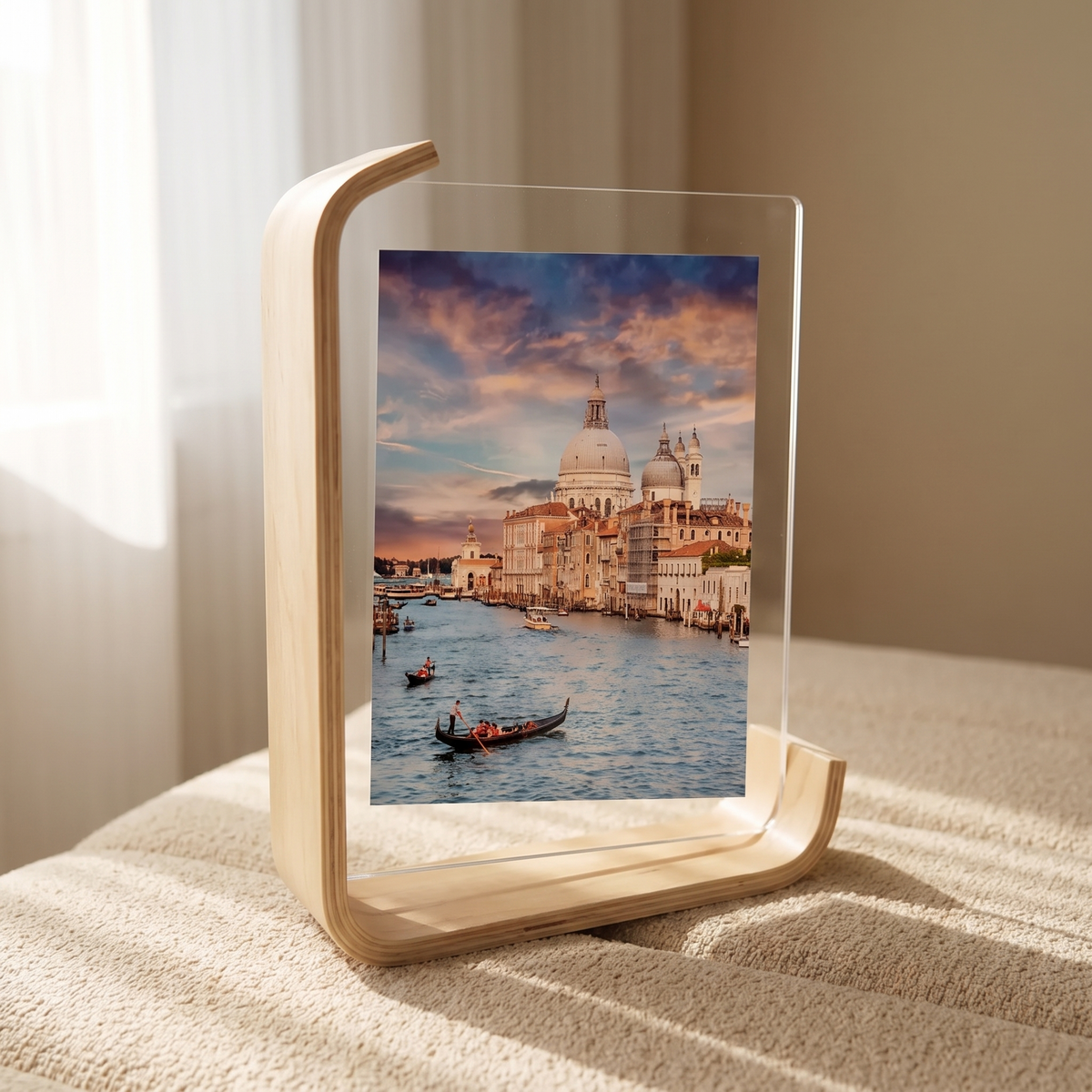 Drammen Wooden L Stand Photo Frame close up detail