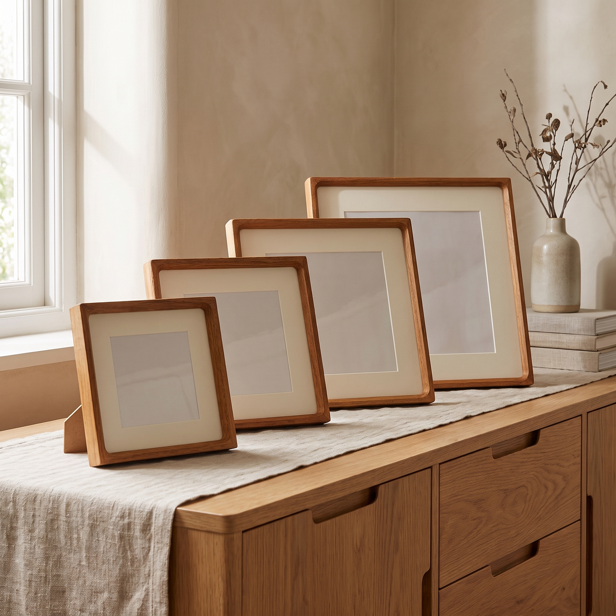 Roskilde Square Teak Frame in a room
