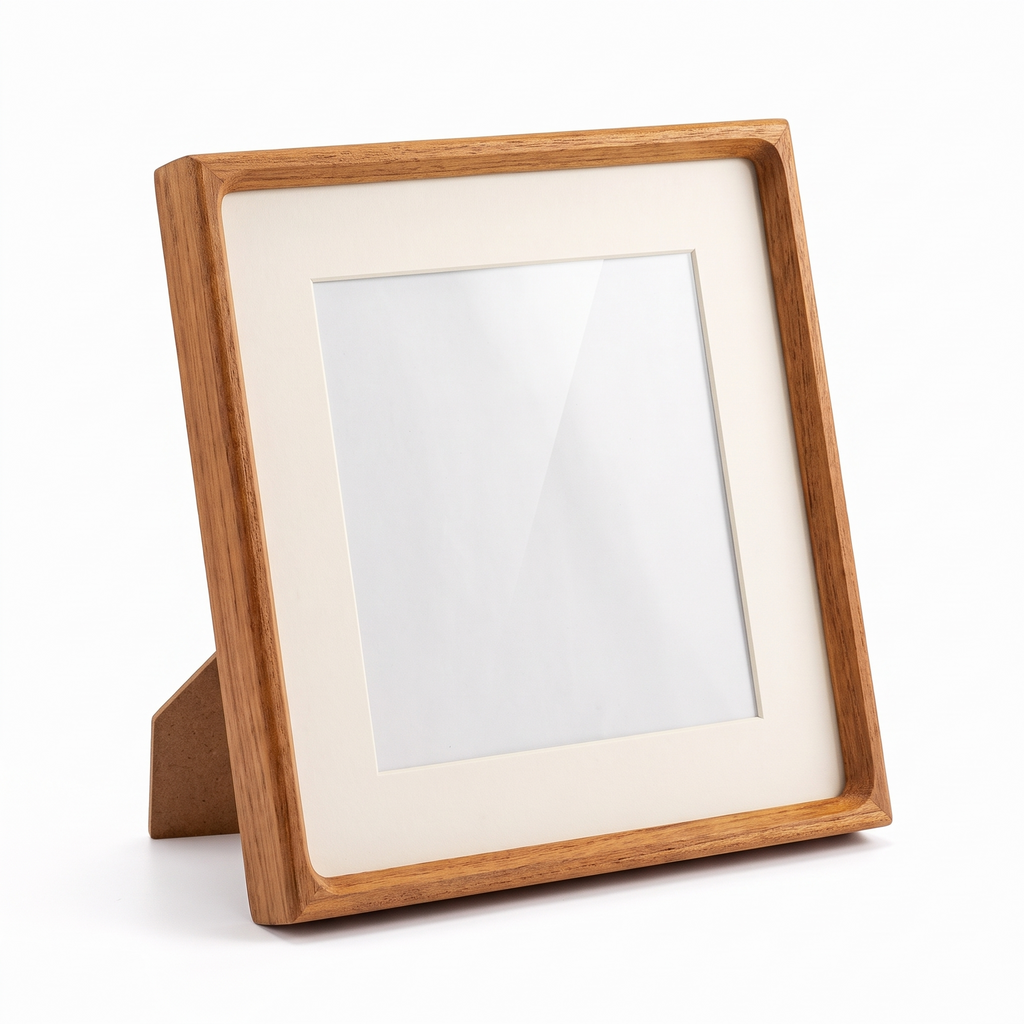 Roskilde Square Teak Frame on white