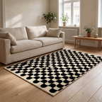 Boras Checkerboard Rug in a room