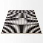 Umea Striped Rug, Fine Black Stripe on white