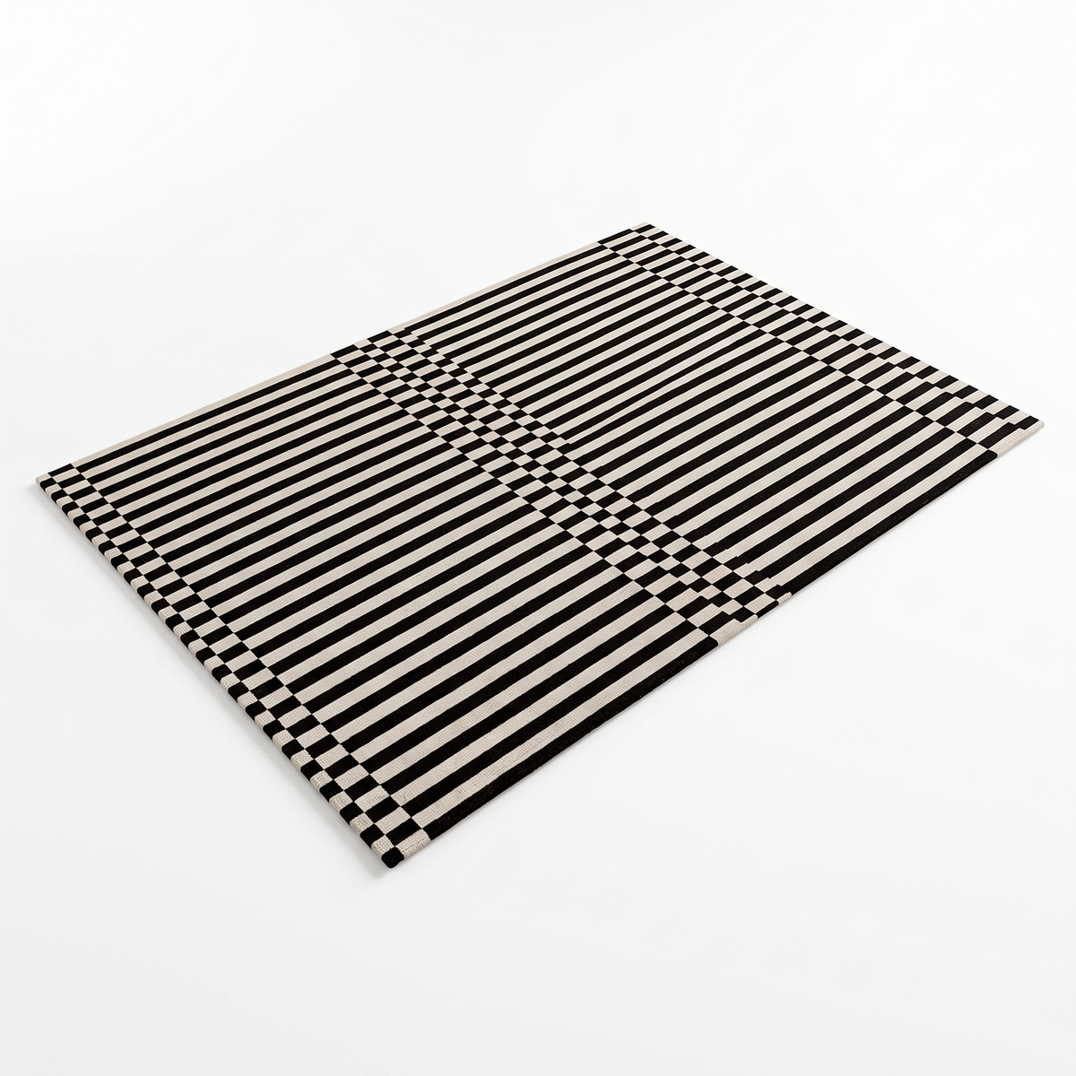 Umea Striped Rug, Black Stripe on white