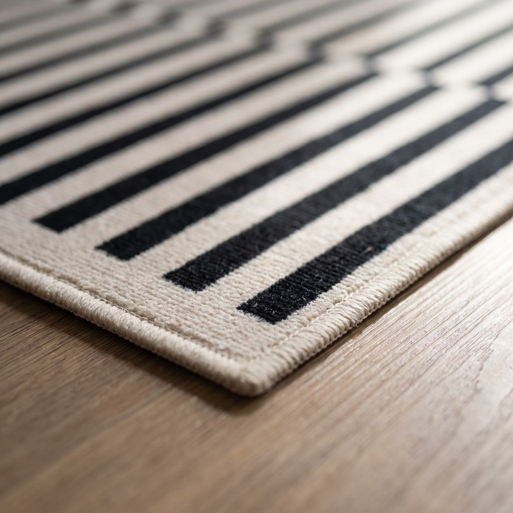 Umea Striped Rug close up detail