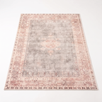 Konstanz Faded Vintage Rug, Blush on white