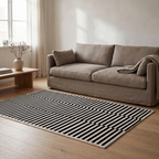 Umea Striped Rug in a room