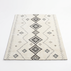 Karlstad Berber Style Rug, Cream Diamonds on white
