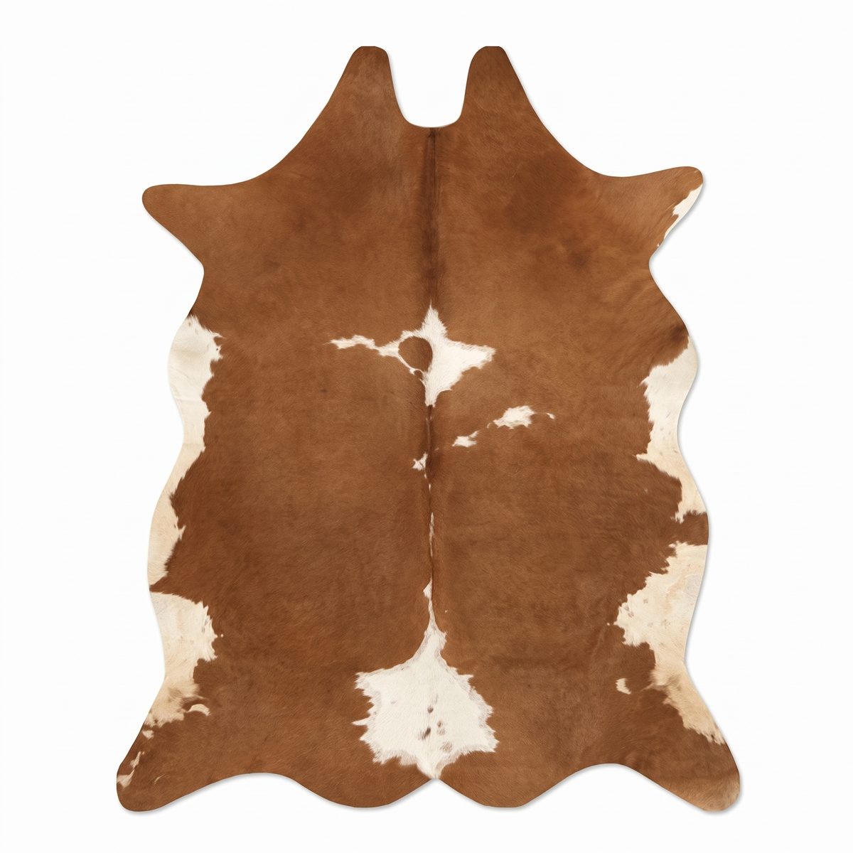 Lysekil Faux Cowhide Rug, Brown and White on white