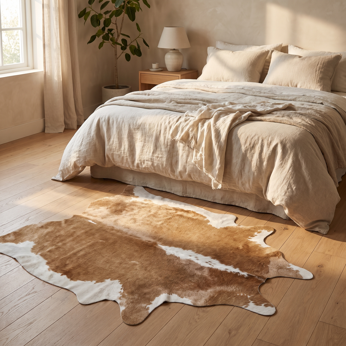 Lysekil Faux Cowhide Rug in a room