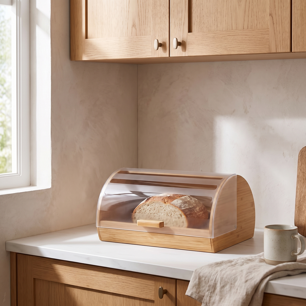 Wurzburg Bamboo Bread Bin in a room
