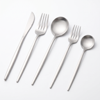 Tubingen 30 Piece Cutlery Set, Matte Silver on white