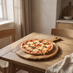 Grimstad Round Acacia Board in a room