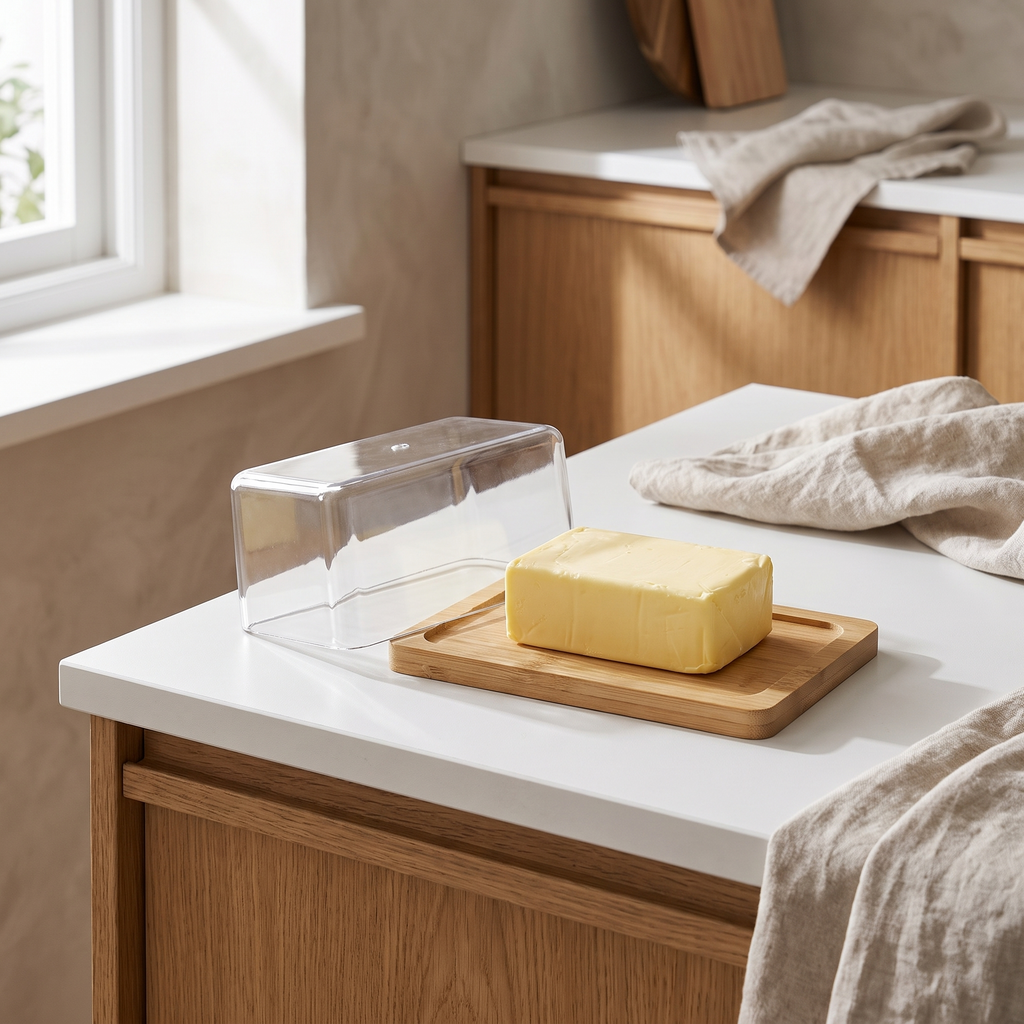 Halmstad Bamboo Butter Dish in a room