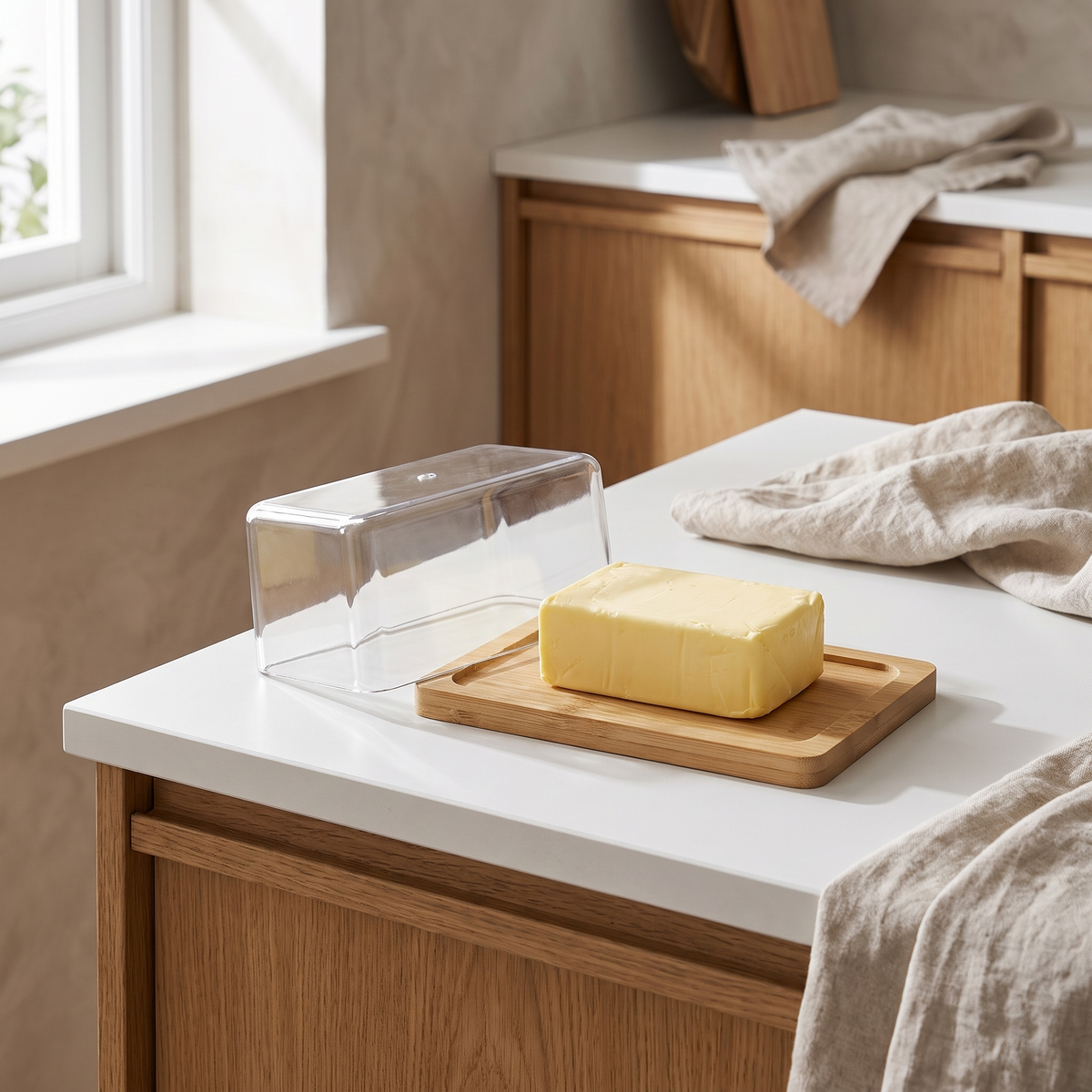 Halmstad Bamboo Butter Dish in a room