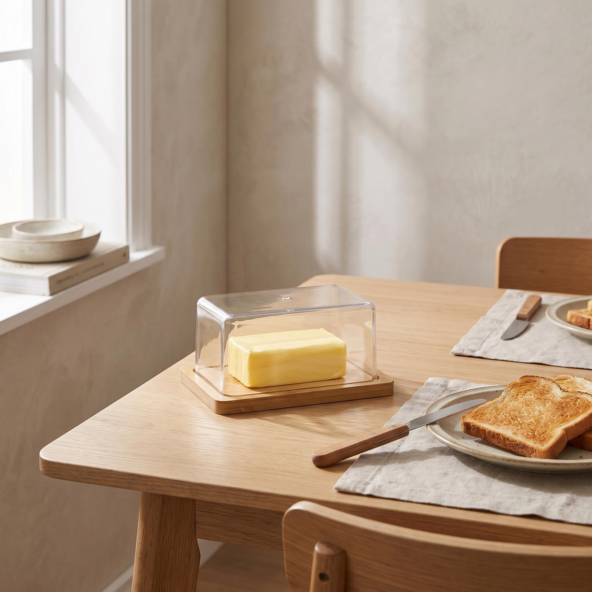 Halmstad Bamboo Butter Dish in a room