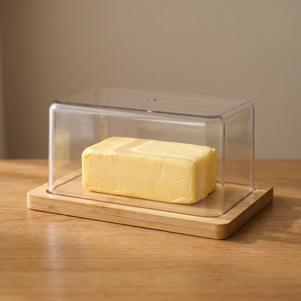 Halmstad Bamboo Butter Dish close up detail