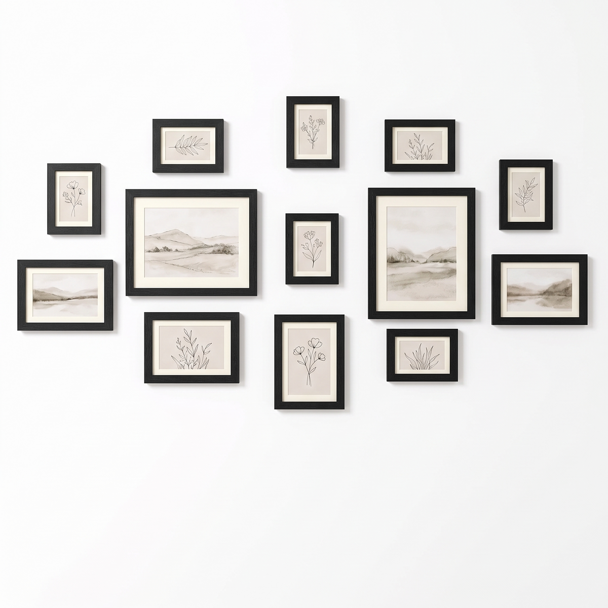 Potsdam Gallery Wall Frame Set, Black on white