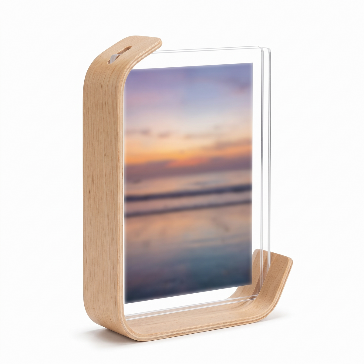 Drammen Wooden L Stand Photo Frame, Birch on white