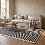 Umea Striped Rug in a room