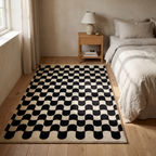 Boras Checkerboard Rug in a room