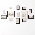 Potsdam Gallery Wall Frame Set, Black and White on white