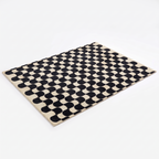Boras Checkerboard Rug, Black and Cream on white