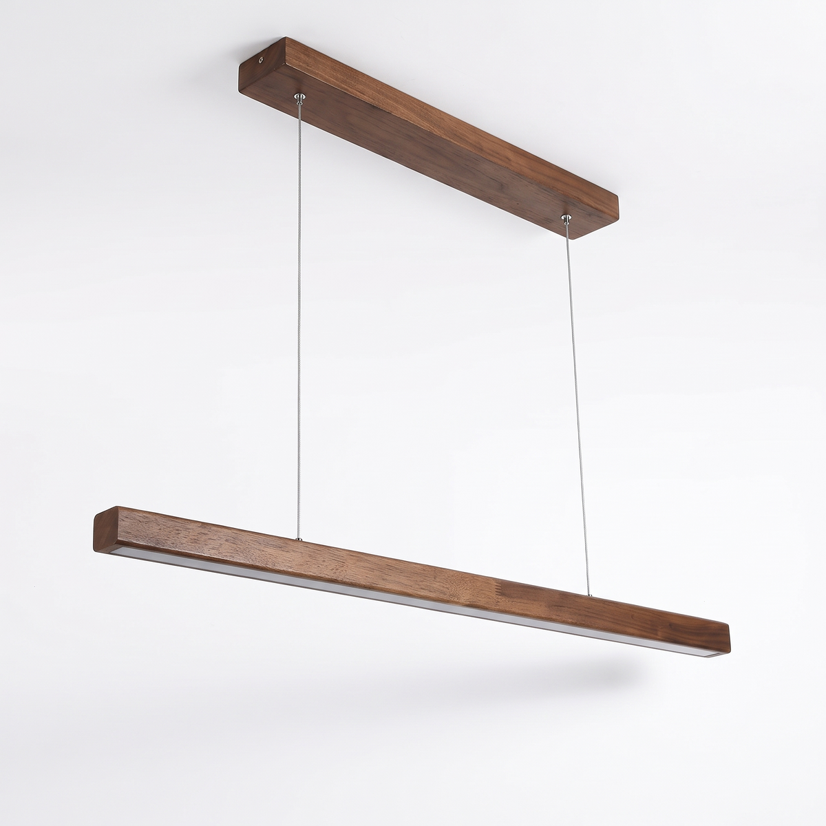Hjo wooden linear pendant, walnut finish
