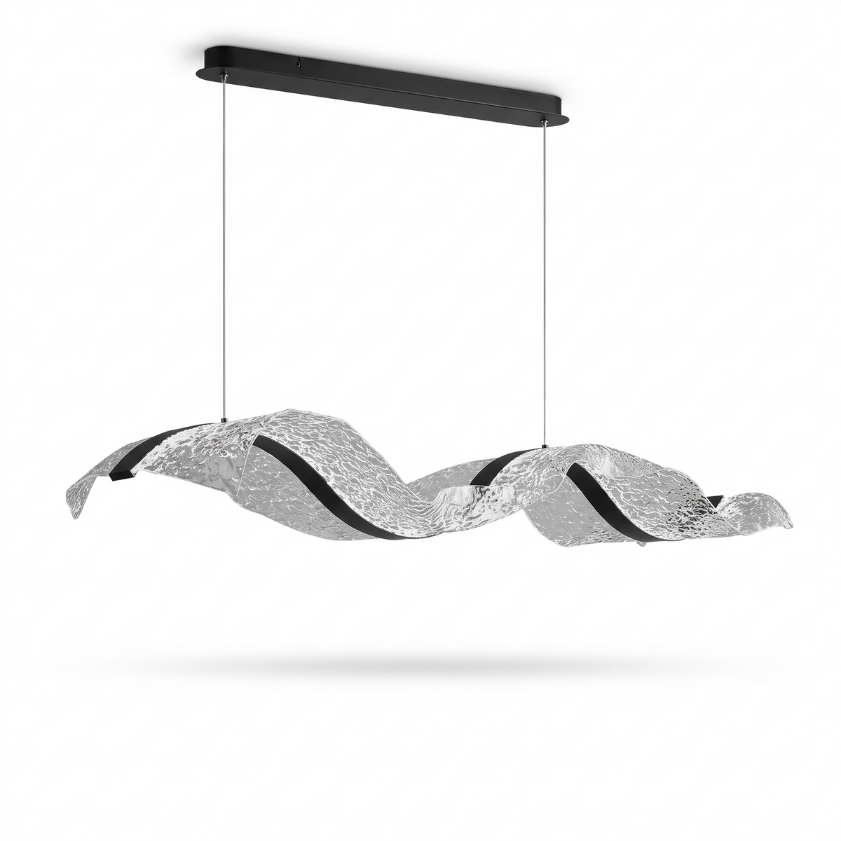 Binz wave pendant light, black edge