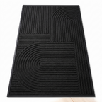Emden grooved door mat, black arc
