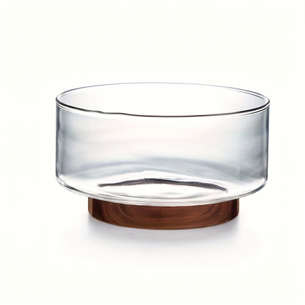 Torekov glass bowl on wooden base