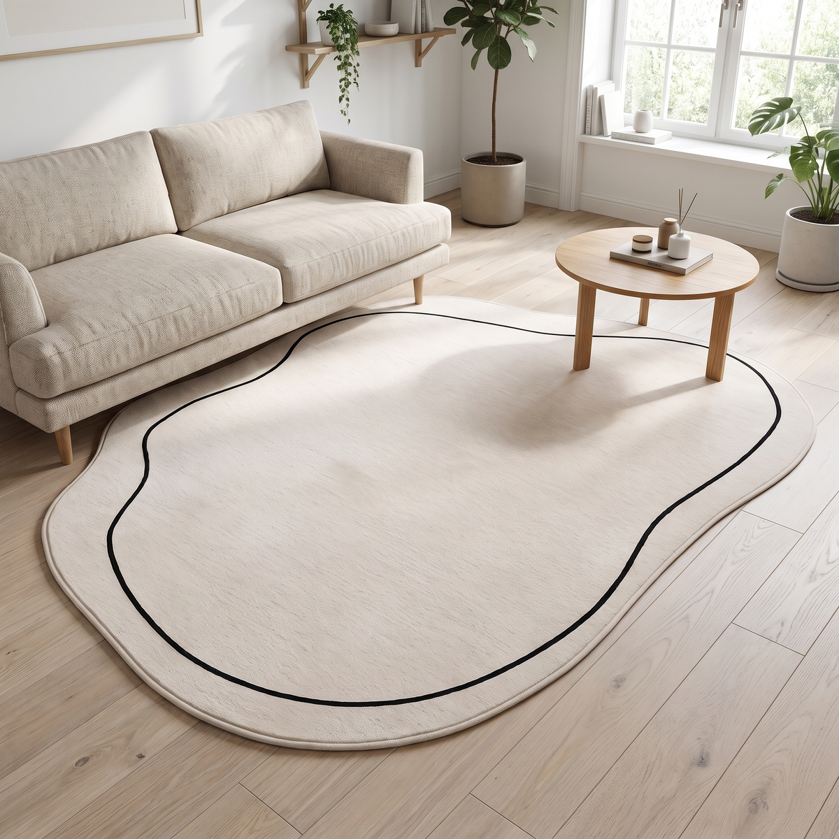 Skanor cloud rug in a living room