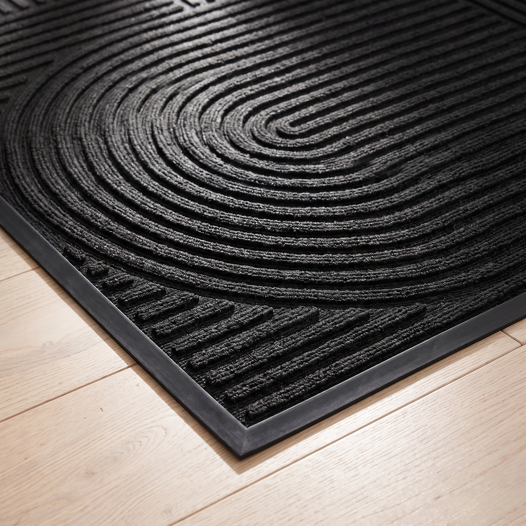 Emden door mat corner and rubber edge