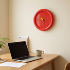 Gera red clock in a home office