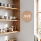 Nykoping wood effect clock in a kitchen