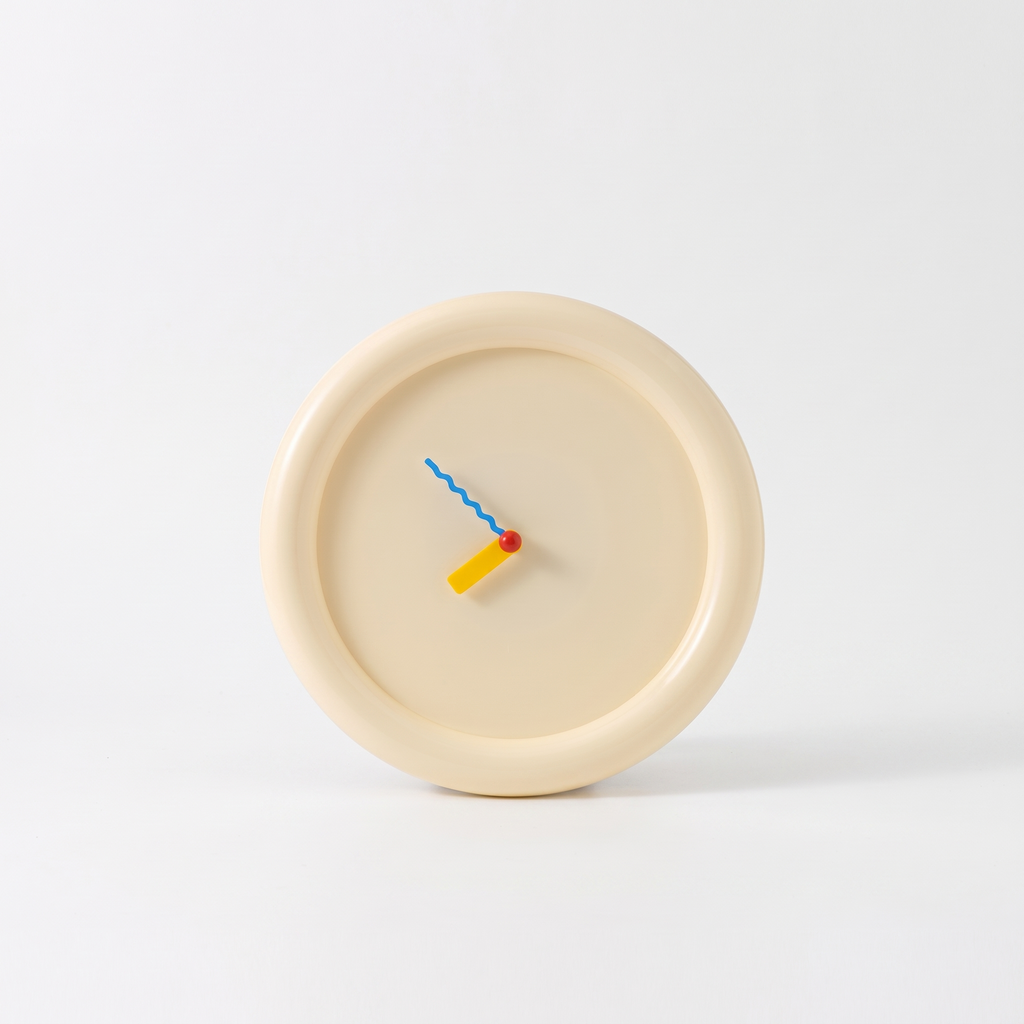 Gera puffy rim wall clock, cream