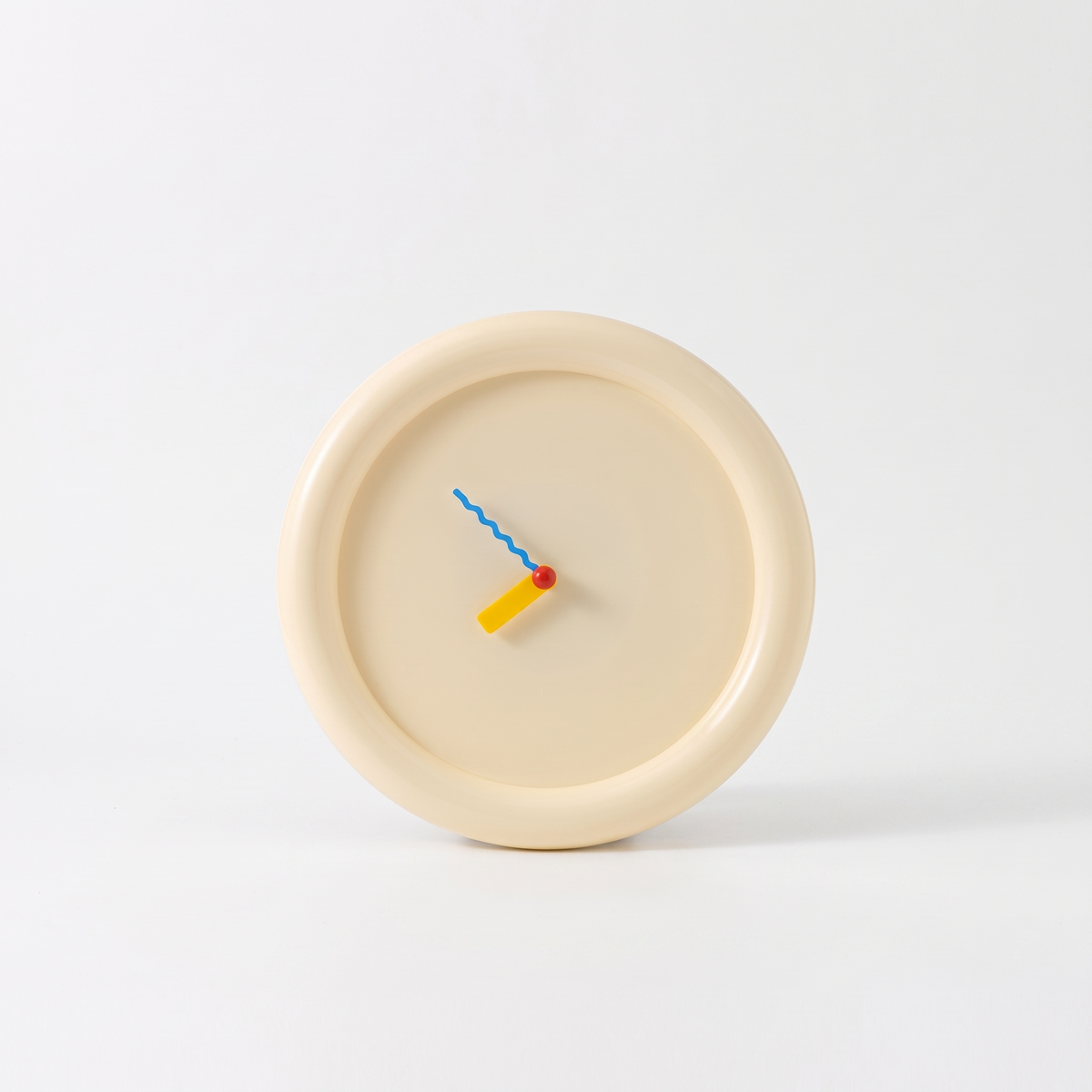 Gera puffy rim wall clock, cream