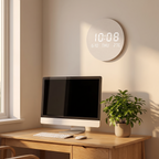Nykoping cream clock above a desk