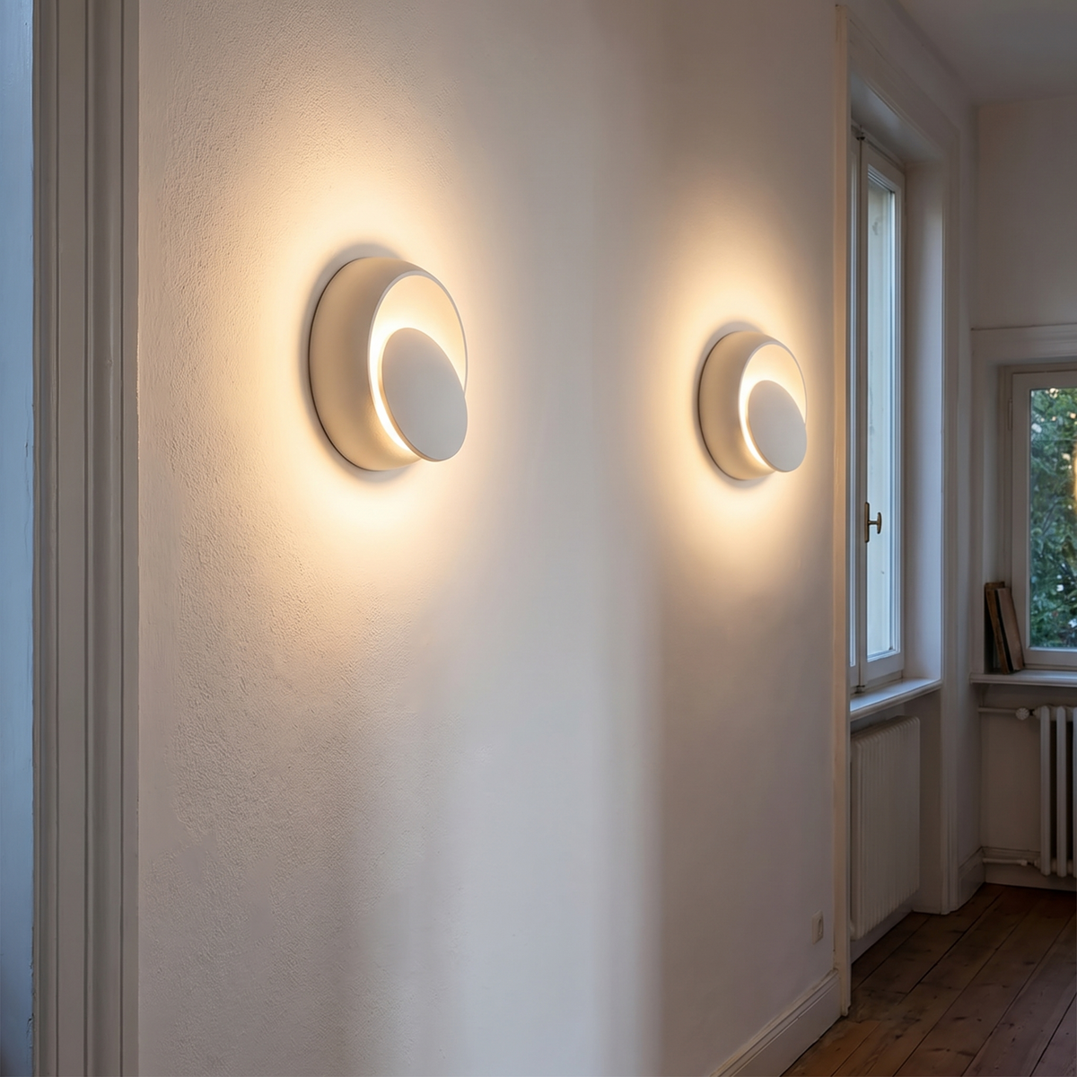 Ilmenau white wall lights in a hallway