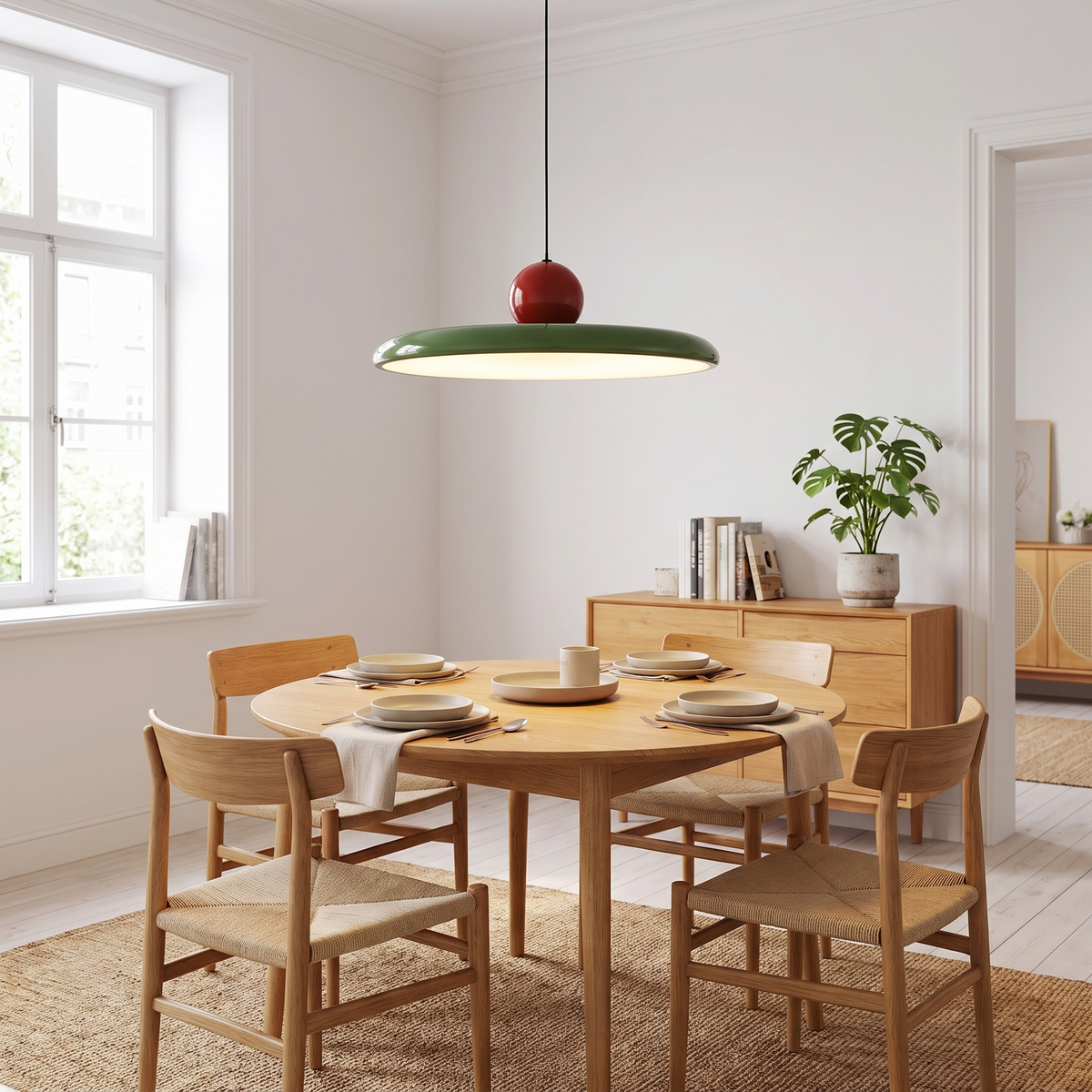 Vadstena sage pendant over a dining table