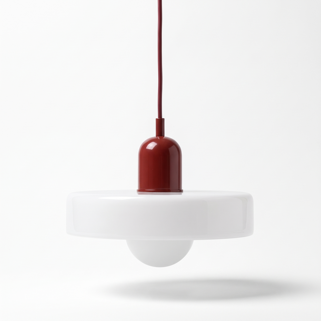 Rendsburg two tone glass pendant, wine and white
