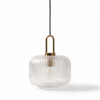 Trelleborg ribbed glass lantern pendant