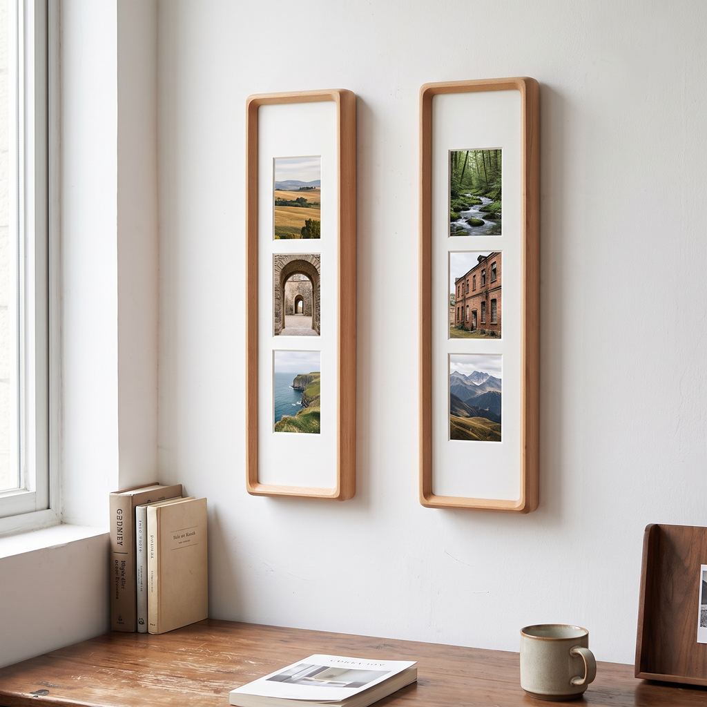 Holstebro beech frames on a wall