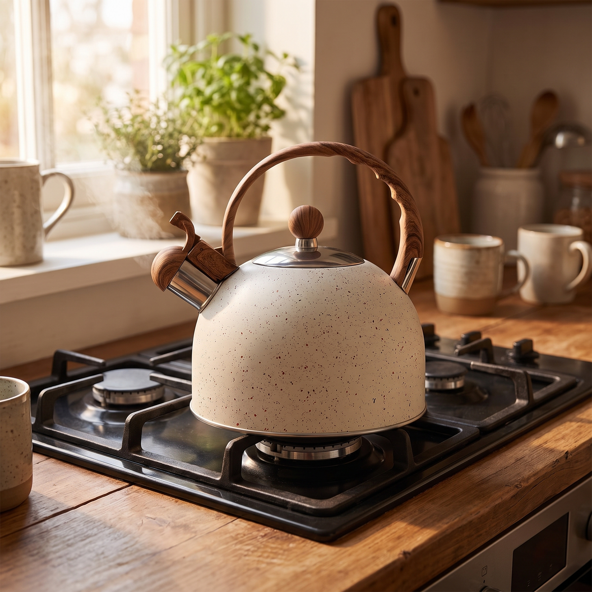 Mariestad kettle on a gas hob