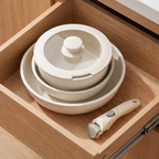 Arvika pans stacked in a drawer