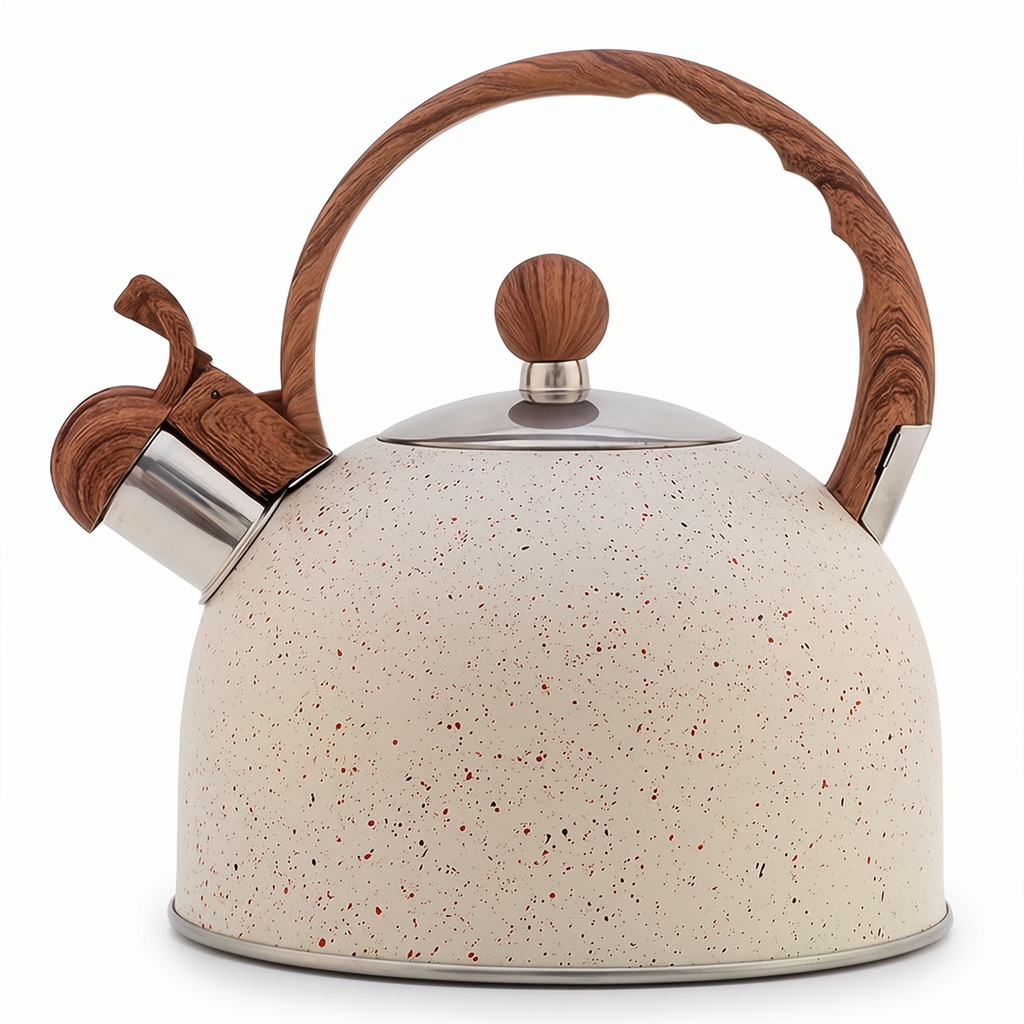 Mariestad speckled cream stovetop kettle